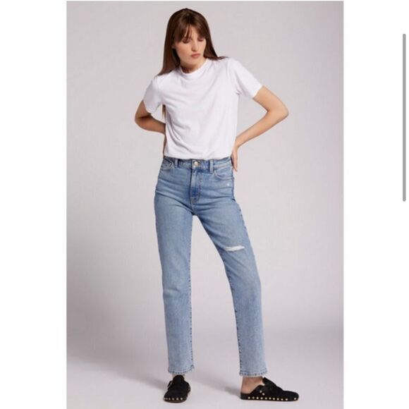 Current Elliot Soulmate High Rise Slim Straight Leg Jean Camino Blue Sz 25 - Picture 2 of 12